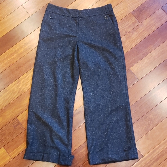 Classiques Entier Pants - Classiques Entier Women's 6 Twill Herringbone wide leg trouser slack pants